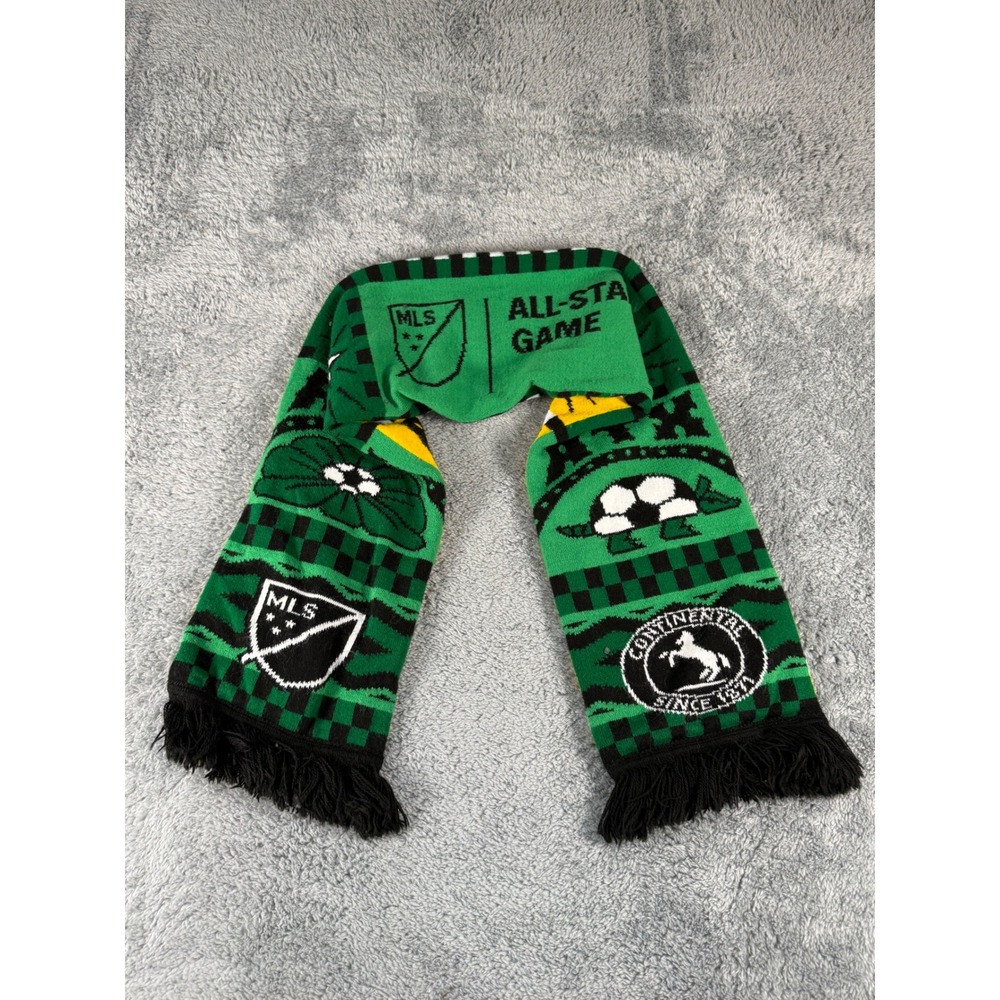 MLS All-Star Game Soccer Scarf Austin ATX Continental Tire Green Yellow Black